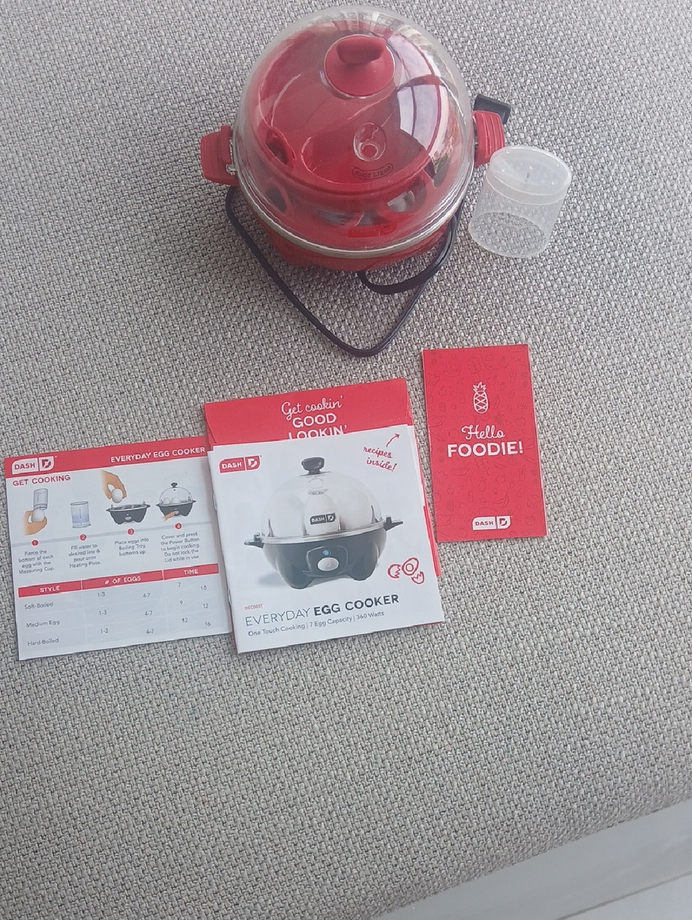 Dash of Pink Everyday Egg Cooker with Clear Dome - Red Accents